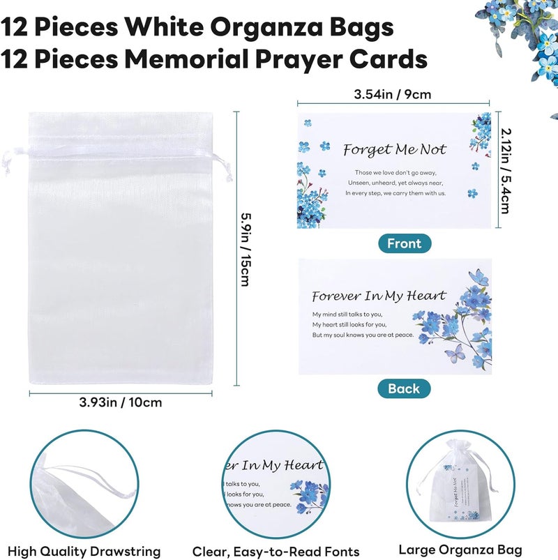 Vukehon Funeral Favors 50 Sets for Guests, Heart Charms | Memorial Prayer Cards for Celebration of Life Favors, Funeral Keepsakes for a Memorial Service, Bulk Ideas Sympathy Gifts Funeral Products - Image 3